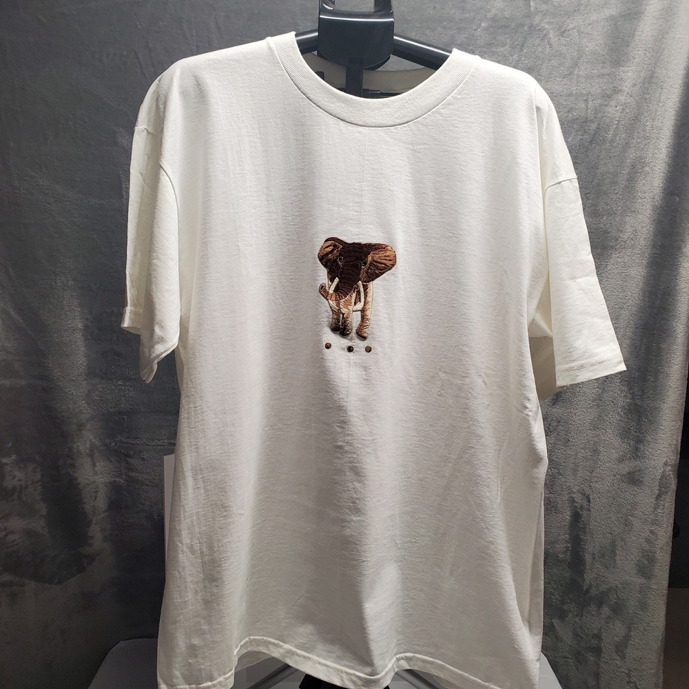 White and Brown Elephant Graphic Tee